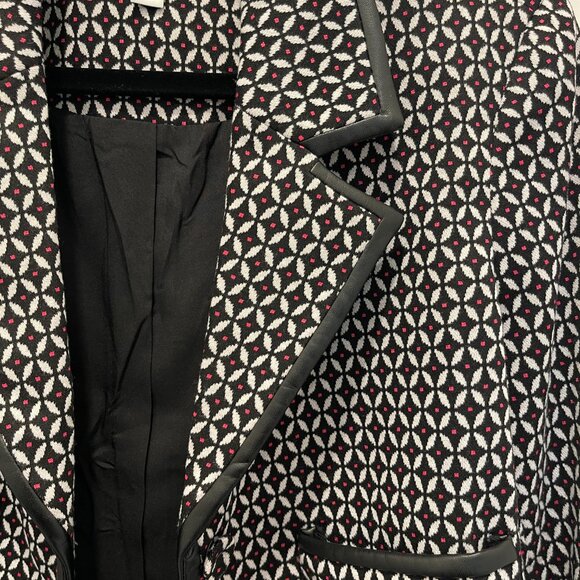 BAR III Women's Faux-Leather-Trimmed Cropped Jacket - Picture 2 of 6